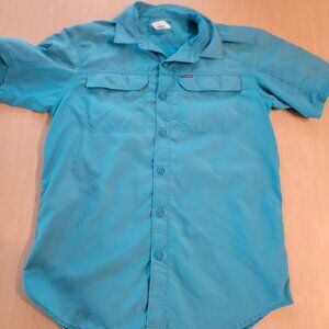 Columbia Men's Teal short-sleeve outdoor performance shirt